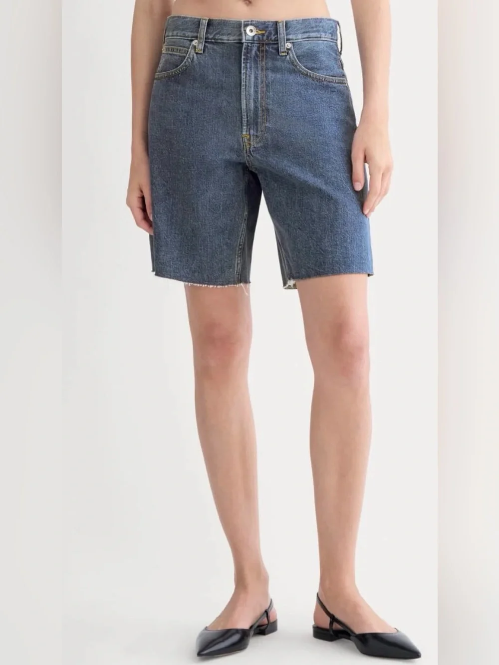NWOT Everlane THE OG BAGGY JEAN SHORT in Medium Blue Size 28